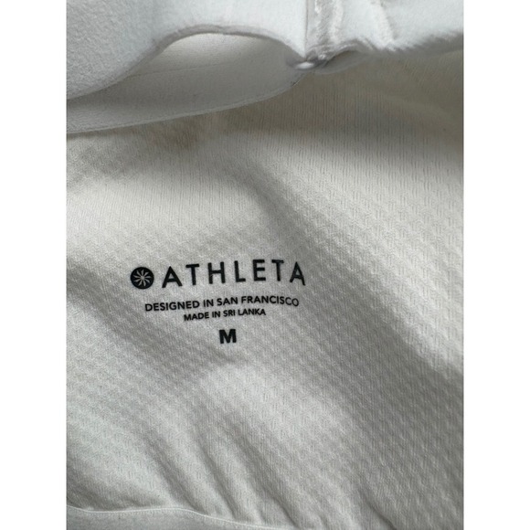 Athleta White Crop Top High Neck Adjustable Straps Built-In Bra Size M - Picture 5 of 5